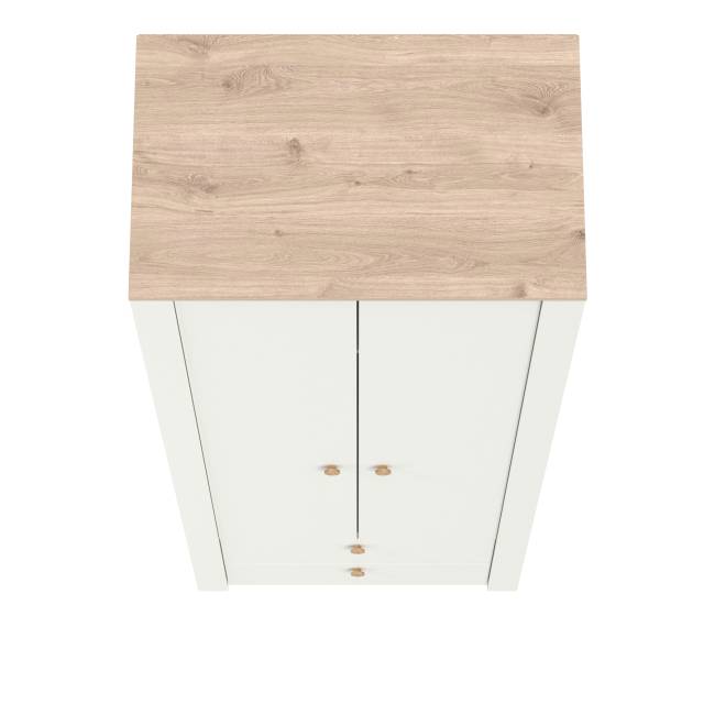 Шкаф для одежды с ящиками Джастин 13.339 цвет белый шагрень/дуб белый эксклюзив