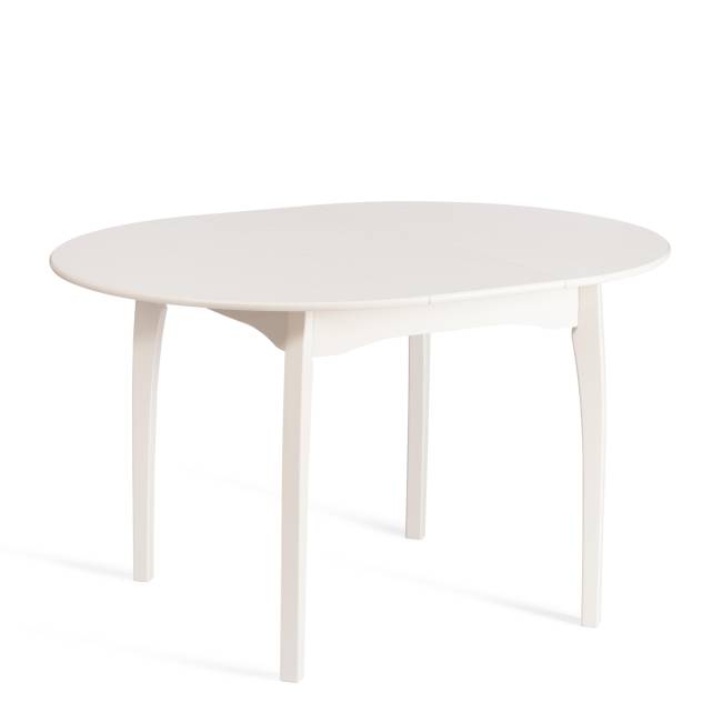 Стол обеденный раздвижной Диамант/Diamante бук, МДФ, шпон дуба, Д100х100-130х75см, айвори вайт Ivory white бук, мдф, шпон дуба