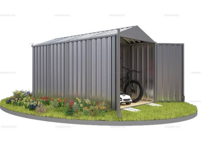 Хозблок SKOGGY секционный с двускатной крышей 4 х 2 м, цинковый