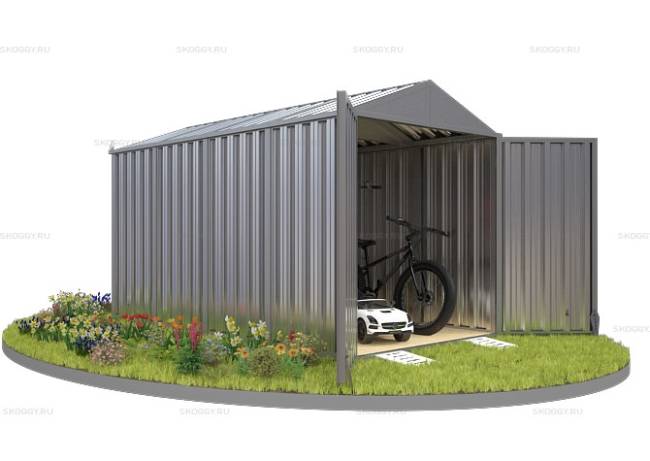 Хозблок SKOGGY секционный с двускатной крышей 4 х 2 м, цинковый