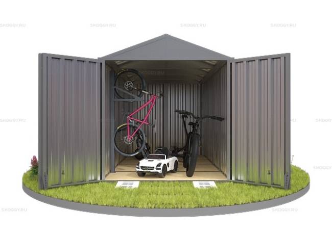 Хозблок SKOGGY секционный с двускатной крышей 4 х 2 м, цинковый