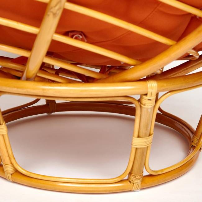 Кресло Папасан/Papasan (23/01 W) /с подушкой/ диаметр подушки 122см, 115х101х104см, медовый, ткань оранжевый, с 23 Honey (мед)