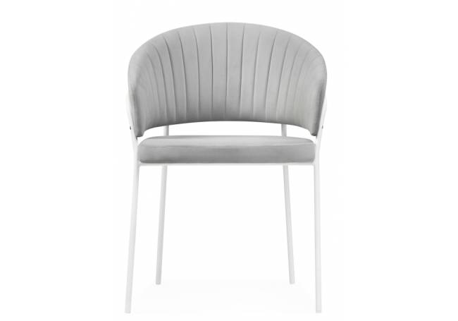 Стул на металлокаркасе Лео серый brandy light 22 / белый Стул на металлокаркасе Лео серый brandy light 22 / белый