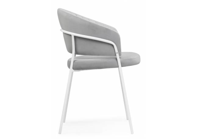 Стул на металлокаркасе Лео серый brandy light 22 / белый Стул на металлокаркасе Лео серый brandy light 22 / белый