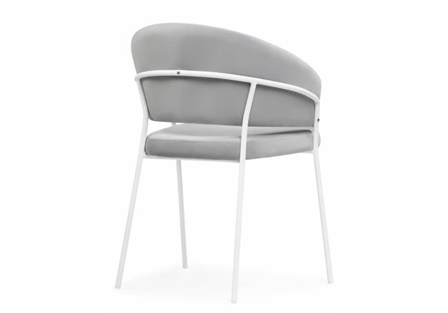 Стул на металлокаркасе Лео серый brandy light 22 / белый Стул на металлокаркасе Лео серый brandy light 22 / белый