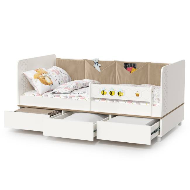 Детская кровать с ящиками Эйп 11.40 цвет белый/дуб белый Детская кровать с ящиками Эйп 11.40 цвет белый/дуб белый