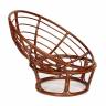 Кресло Папасан/Papasan (23/01 W) /с подушкой/ диаметр подушки 122см, 115х101х104см, пекан орех, ткань оранжевый, с 23 Pecan (орех)