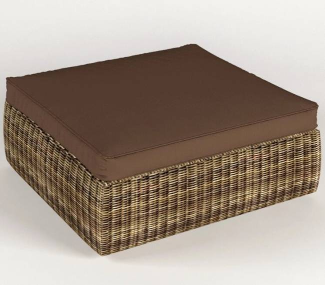 Пуфик "Сенатор"", из искусственного ротанга, коричневый, светло-коричневый.