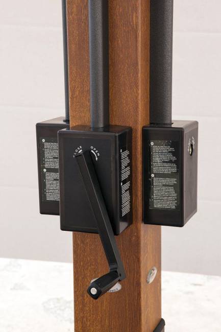 Зонт профессиональный двухкупольный 3.5х7 м Wood Double имитация ироко, слоновая кость 3500х7000 мм