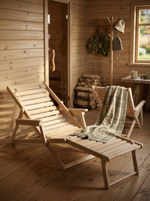 Шезлонг с подлокотниками