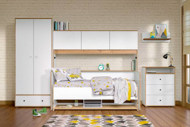 Комод Вуди 13.293 цвет белый премиум/дуб крафт золотой