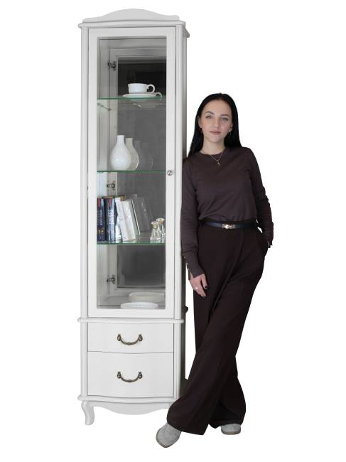 Шкаф-витрина Джульетта, молочный дуб Л