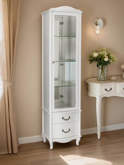 Шкаф-витрина Джульетта, молочный дуб Л