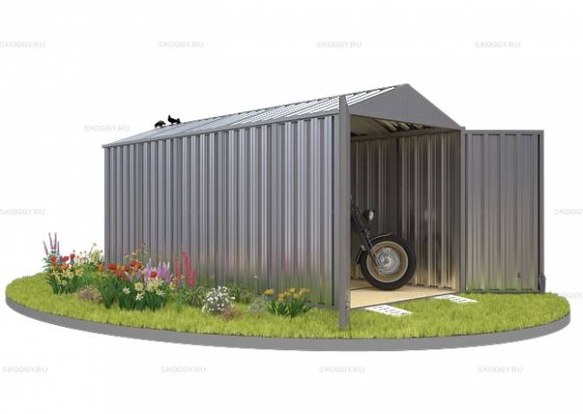 Хозблок SKOGGY секционный с двускатной крышей 5 х 2 м, цинковый