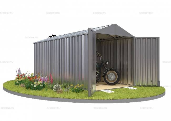Хозблок SKOGGY секционный с двускатной крышей 5 х 2 м, цинковый