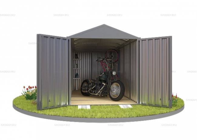 Хозблок SKOGGY секционный с двускатной крышей 5 х 2 м, цинковый