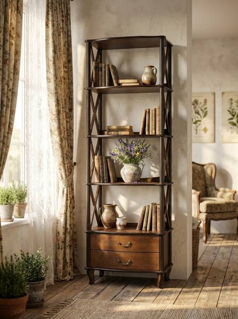 Этажерка Джульетта-4 широкая орех Л