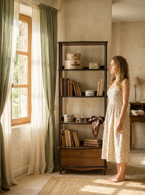 Этажерка Джульетта-4 широкая орех Л