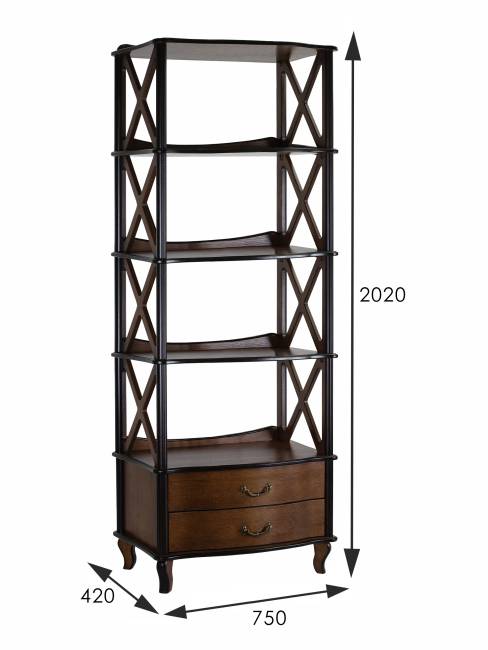 Этажерка Джульетта-4 широкая орех Л