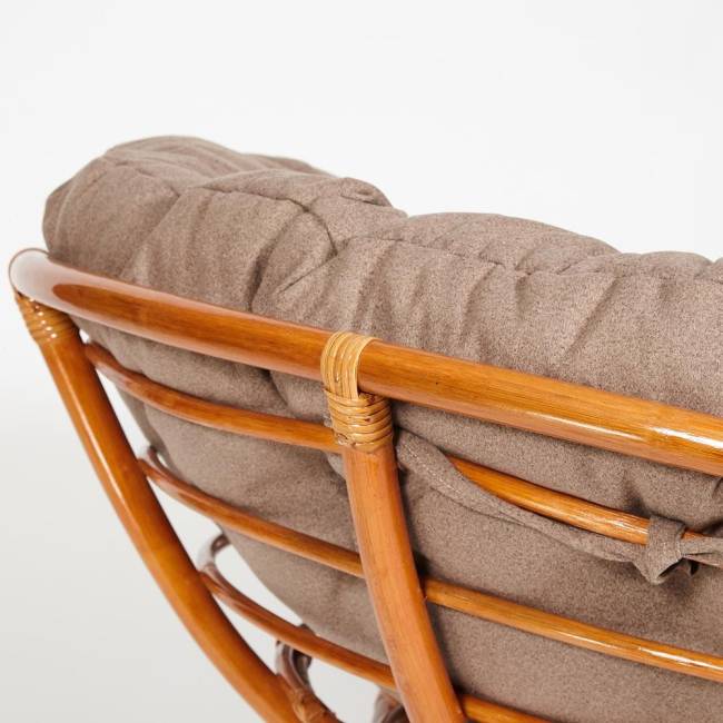 Кресло Папасан/Papasan (23/01 W) /с подушкой/ 115х101х104см, коньячный, экошерсть коричневый, 1811-5 Cognac (коньяк)
