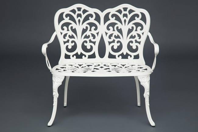 Скамья Secret De Maison Symphonie  алюминиевый сплав, 95х56х92см, butter white белый алюминиевый сплав