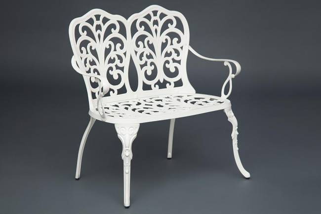 Скамья Secret De Maison Symphonie  алюминиевый сплав, 95х56х92см, butter white белый алюминиевый сплав