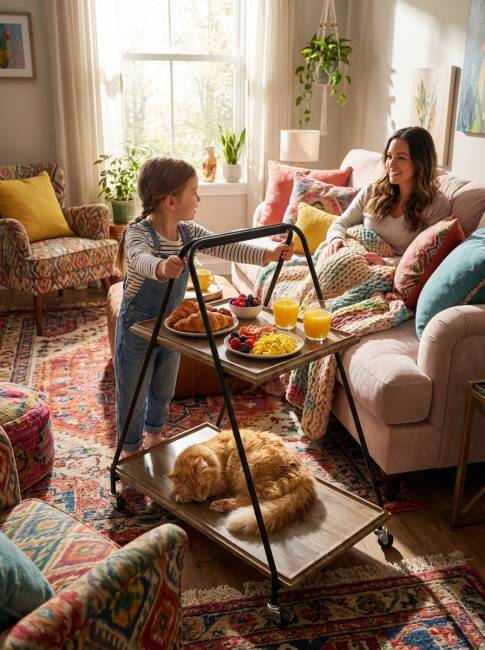 Стол сервировочный Милн черный/дуб крымский состаренный