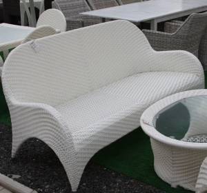 Диван 3-х местный "Монтана" из искусственного ротанга, белый, серый Диван 3-х местный "Монтана" из искусственного ротанга, белый, серый